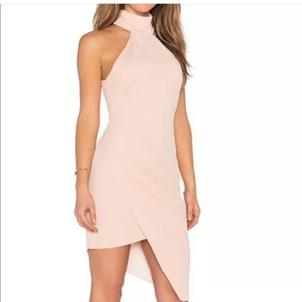 Elliatt Light Pink Halter Wrap Dress
